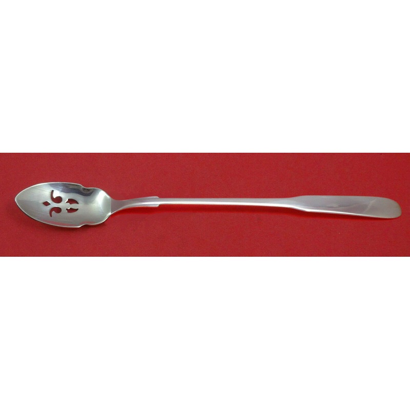 Eighteen Ten By International Sterling Olive Spoon Pierced Long 7 1/8" Custom