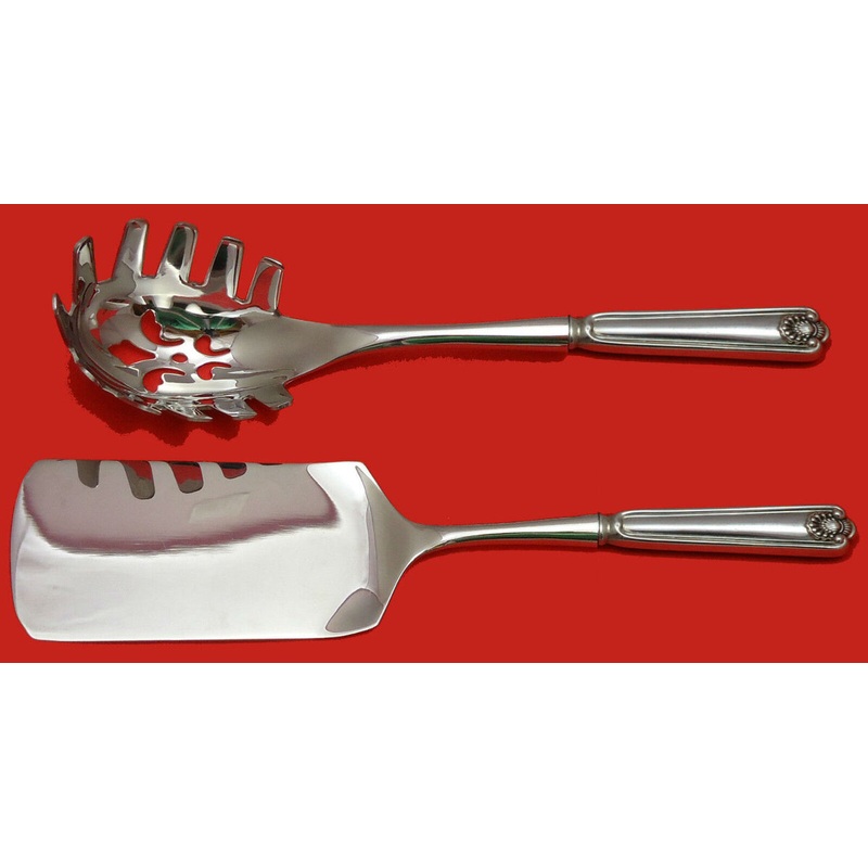 Fiddle Shell by Frank Smith Sterling Italian Pasta Server Set 2pc HHWS Custom