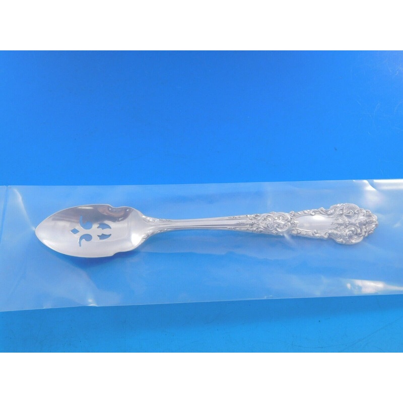 French Renaissance by Reed and Barton Sterling Olive Spoon Pierced Custom Made