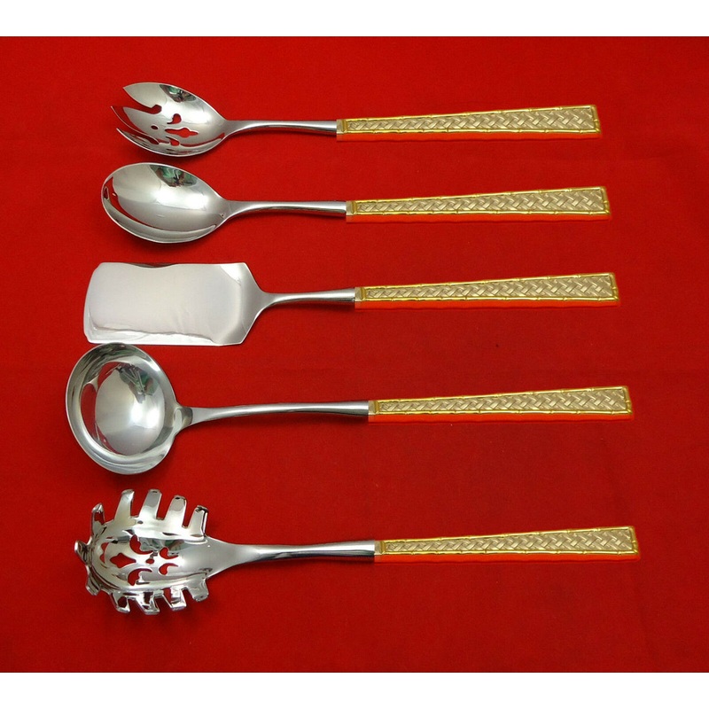 Golden Tradewinds by International Sterling Hostess Set 5pc HHWS  Custom Made