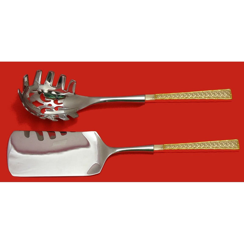 Golden Tradewinds by International Sterling Italian Pasta Set 2pc HHWS Custom