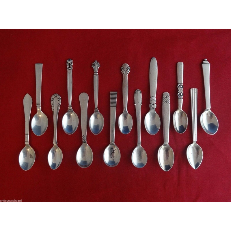 Harlequin by Georg Jensen Sterling Mocha Spoon Set 14Pc (Sold AS Set Only)