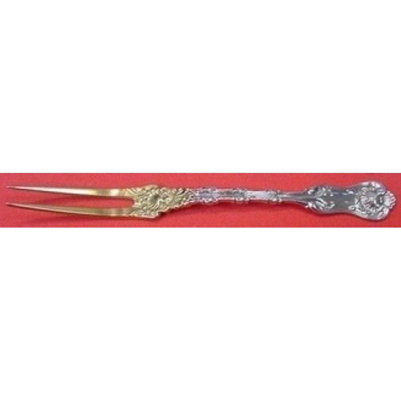 Imperial Queen by Whiting Sterling Strawberry Fork 2-Tine Gold Washed 4 1/2"