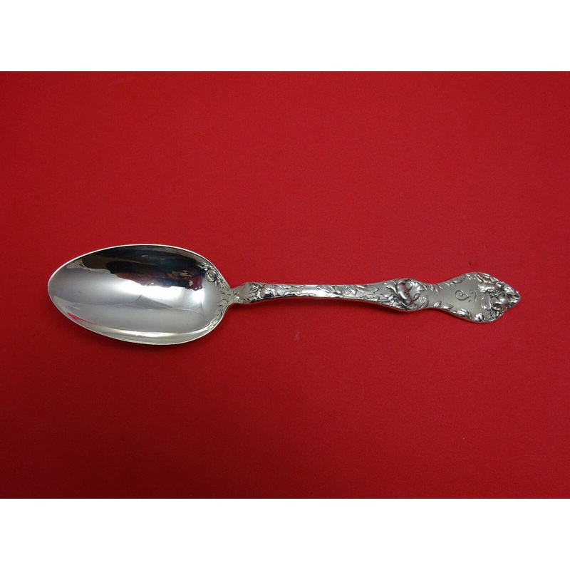 Les Cinq Fleurs by Reed & Barton Sterling Serving Spoon w/Etched Bowl 8 3/8"