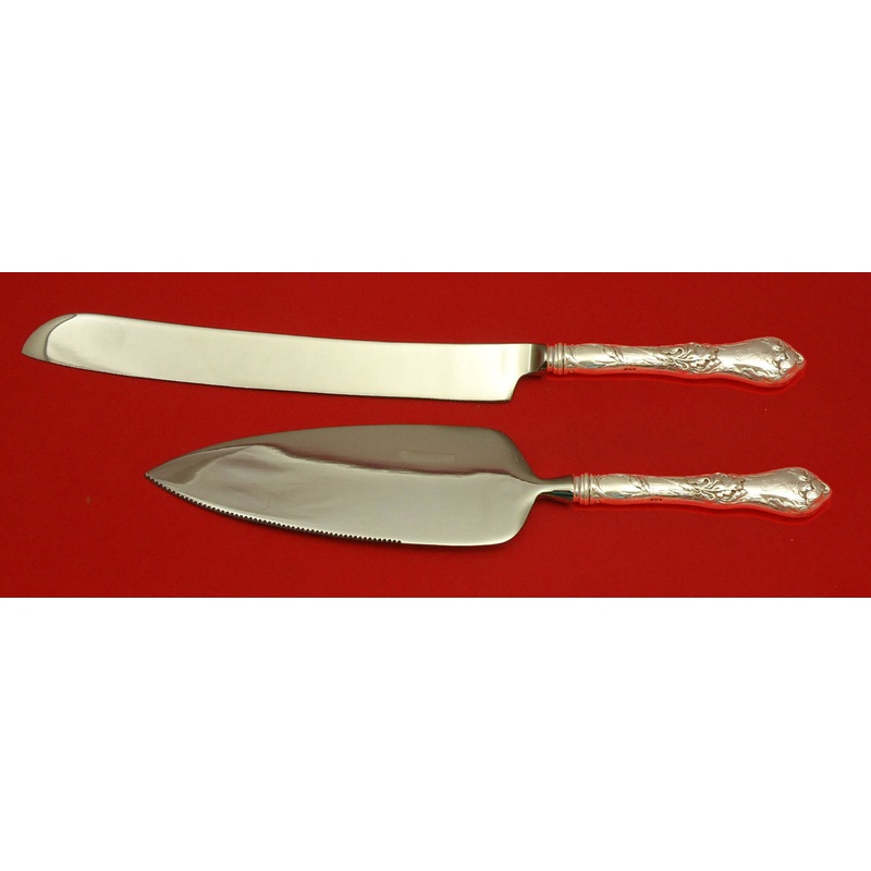 Les Cinq Fleurs by Reed & Barton Sterling Wedding Cake Set Server 2pc Custom
