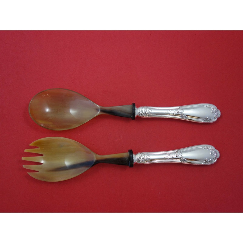 Louis XV By Fina-Italy Sterling Salad Serving Set 2-Pc w/ Horn New, Never Used