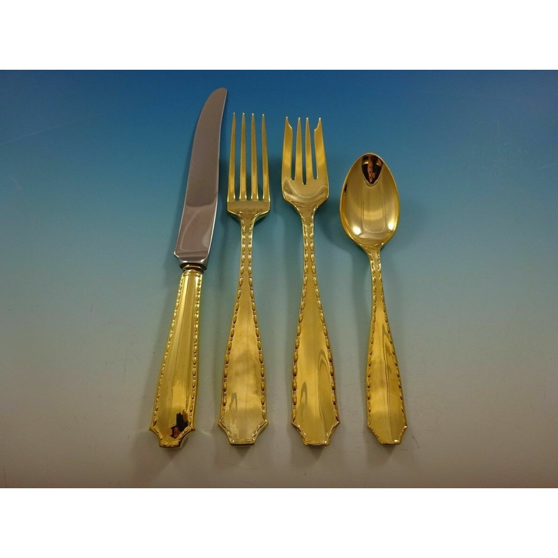 Marquise Vermeil By Tiffany Sterling Regular Size Place Setting(s) 4pc Gold
