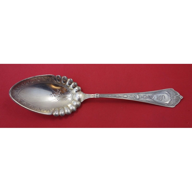 Cleopatra by Schulz and Fischer Sterling Berry Spoon GW BC Fluted 9"