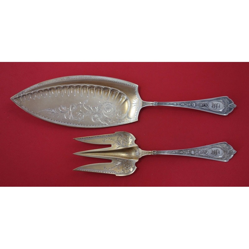 Cleopatra by Schulz and Fischer Sterling Fish Serving Set 2pc GW BC 3-Tine