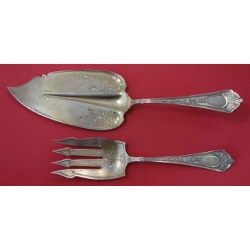 Cleopatra by Schulz and Fischer Sterling Fish Serving Set 2pc GW BC 4-Tine Fork