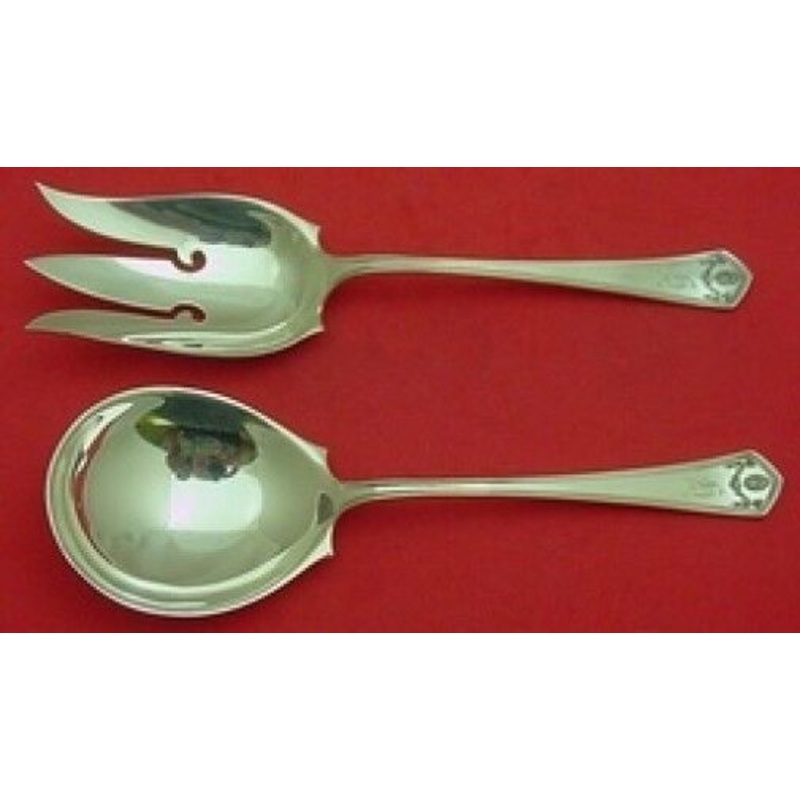 Georgian Garland by Frank Smith Sterling Salad Serving Set All Sterling 8 7/8"