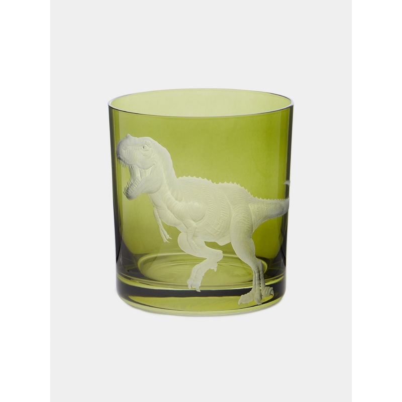 Dinosaur Hand-Engraved Crystal Tumbler