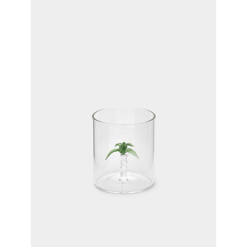 Palm Tree Hand-Blown Murano Glass Tumblers (Set of 4)