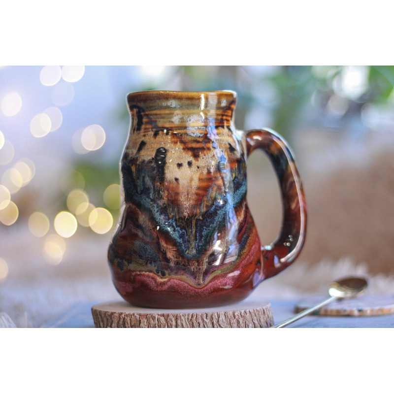 01-B+ Desert Oasis Barely Flared Textured Divot Mug - TOP SHELF NEXT LEVEL, 21 oz.