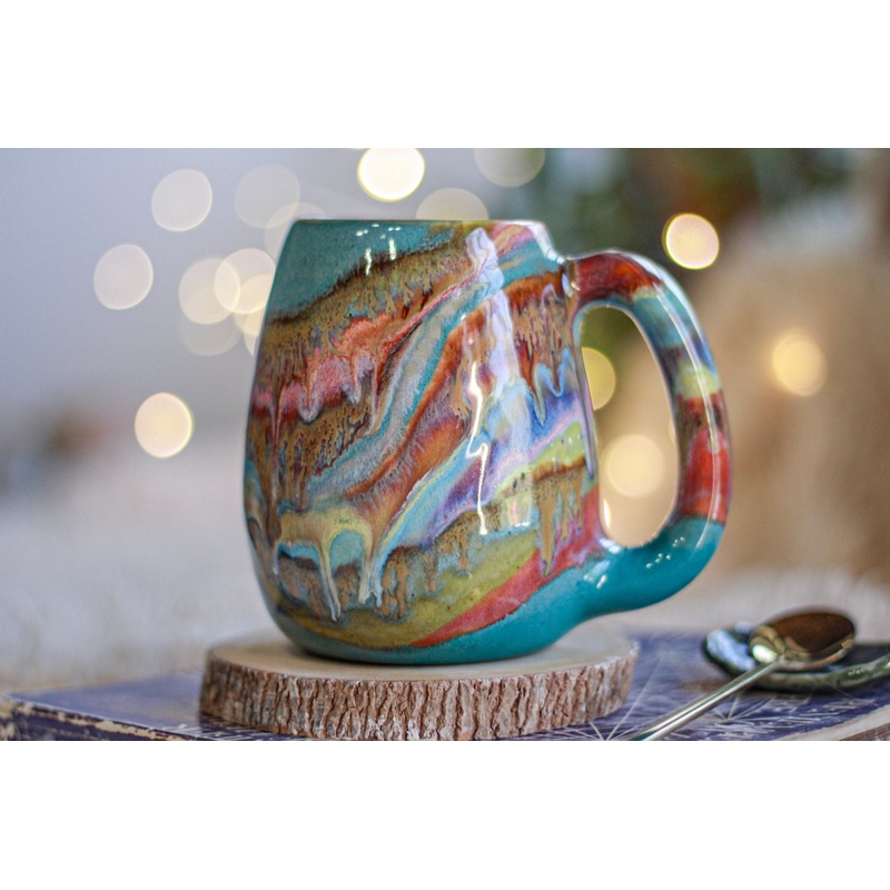 03-B Turquoise 'FLOW' Mug - TOP SHELF, 17 oz.