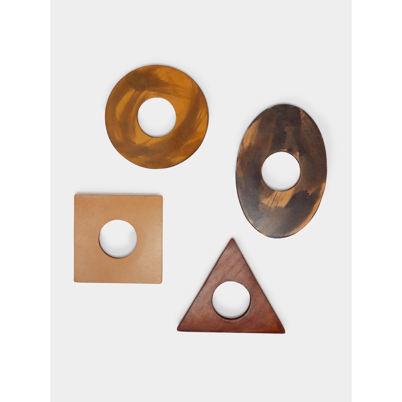 Hand-Stained Leather Napkin Rings (Set of 4)