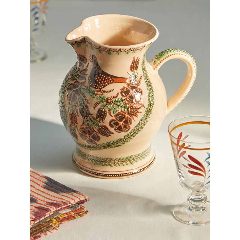 Birds Hand-Painted Ceramic Extra Large Jug