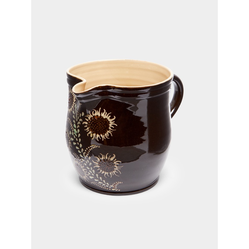 Flowers Hand-Painted Ceramic Rounded Jug