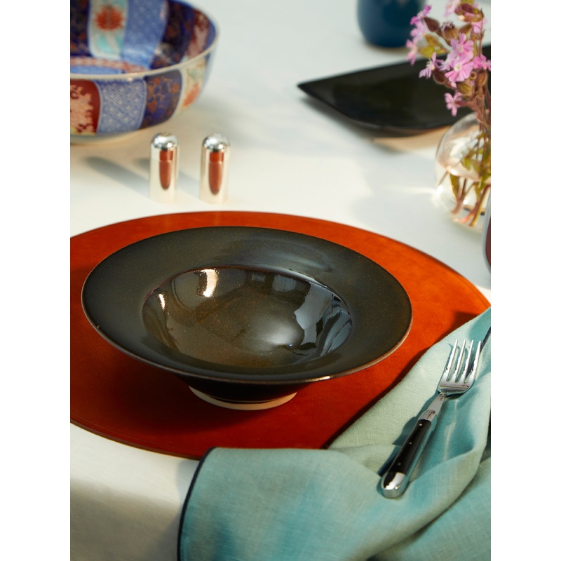 Hand-Glazed Ceramic Large Bowls (Set of 6)