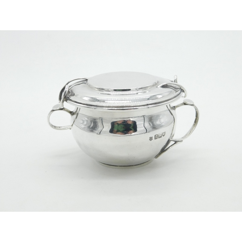 Art Nouveau Sterling Sugar Bowl Vine Handles 1903 London Edwardian Antique