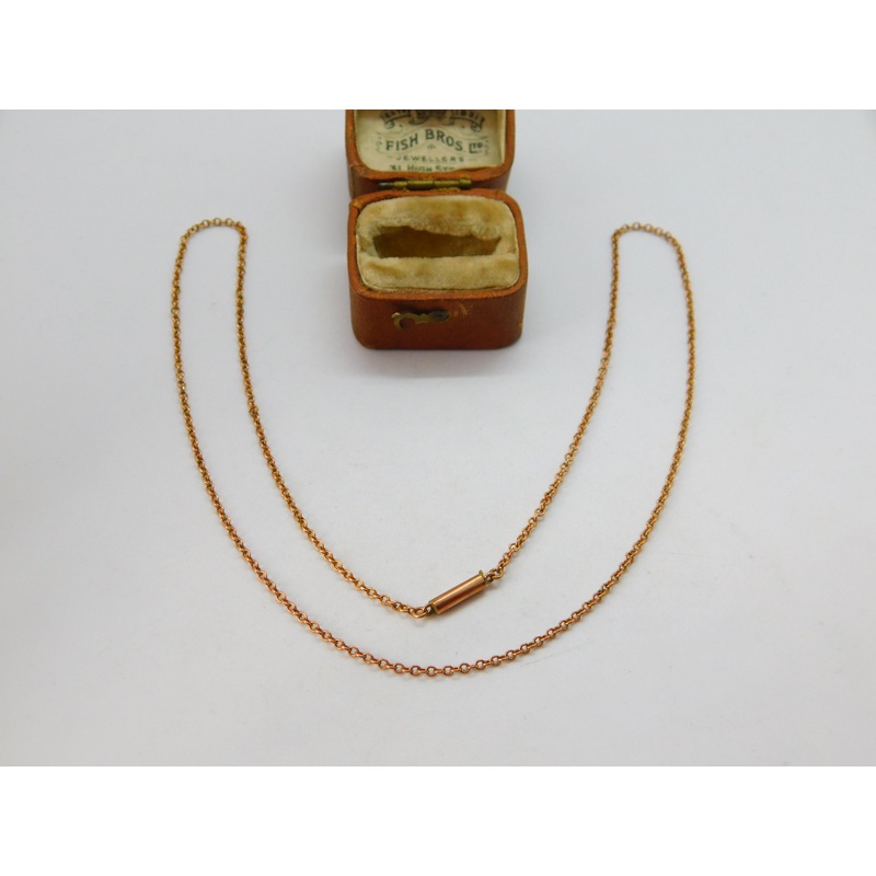 Victorian 9ct Rose Gold Cable Chain Necklace 45cm 18" Length Antique c1890