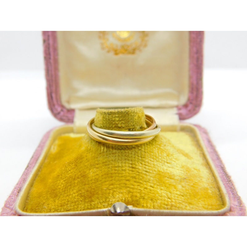9ct Yellow, Rose & White Gold Trinity Ring Vintage c1970